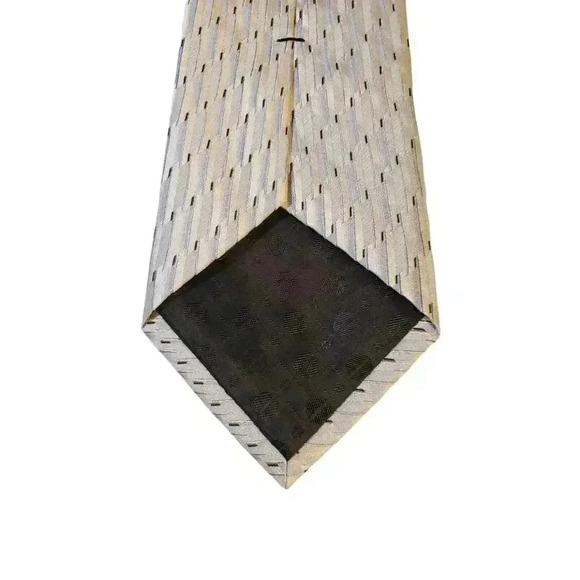 Perry Ellis Portfolio Mens Classic Formal Business Geometric Print Tie Silver - Picture 6 of 12